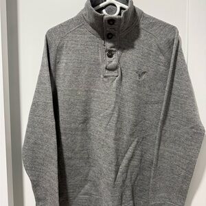 American Eagle Outfitters Gray 1/4 button down Sweatshirt, size L
